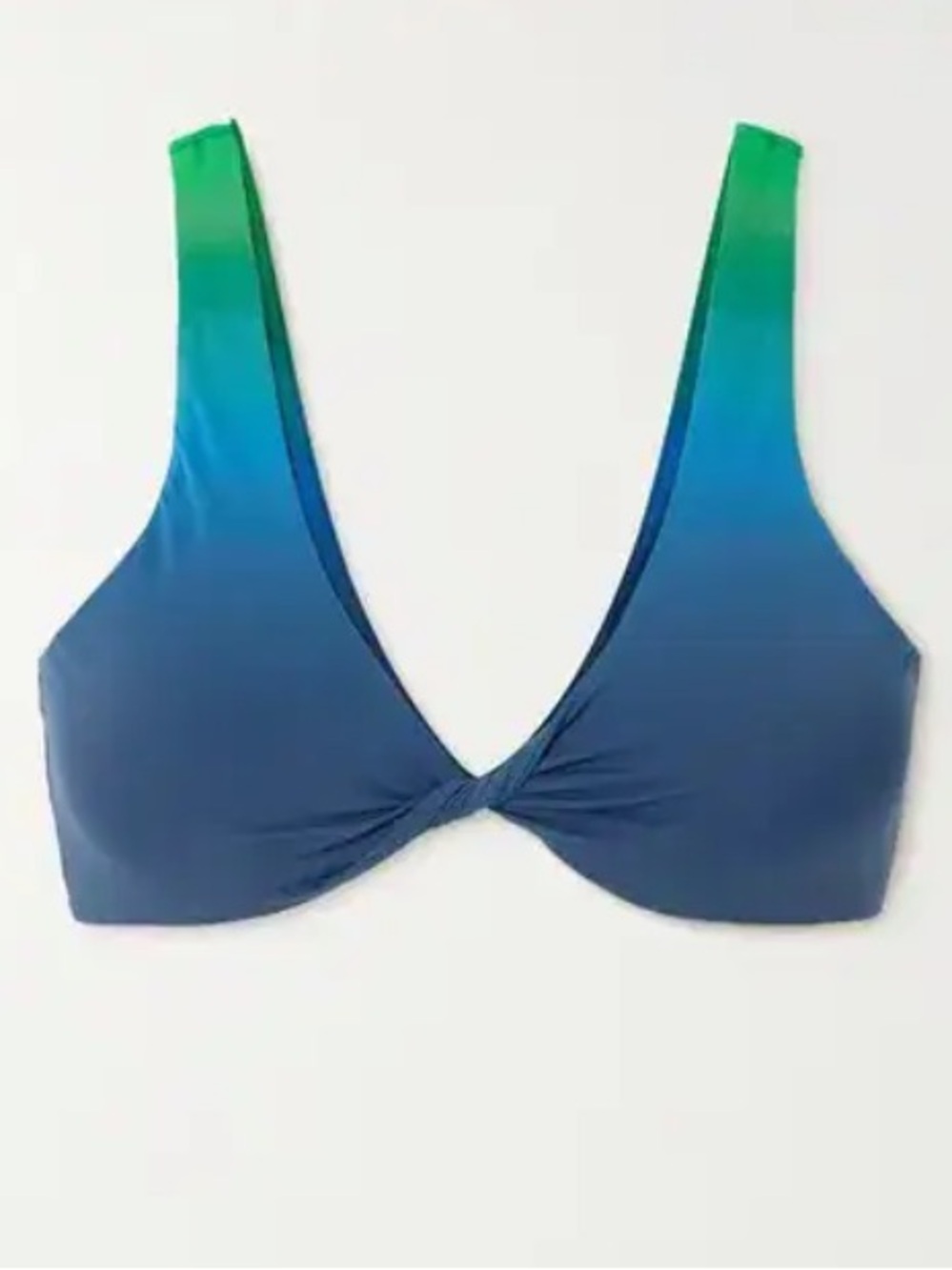 Lido Ottantacinque Lagoon Dégradé Twist Front Bikini Top in Blue Size M